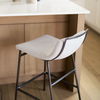Kavalan 33.5' Total Height Beige Upholstered Seat Gray Metal Frame Counter Stool, Counter & Bar Stool by Mercana, 17.72" length x 20.87" width x 33.46" height thumbnail 4