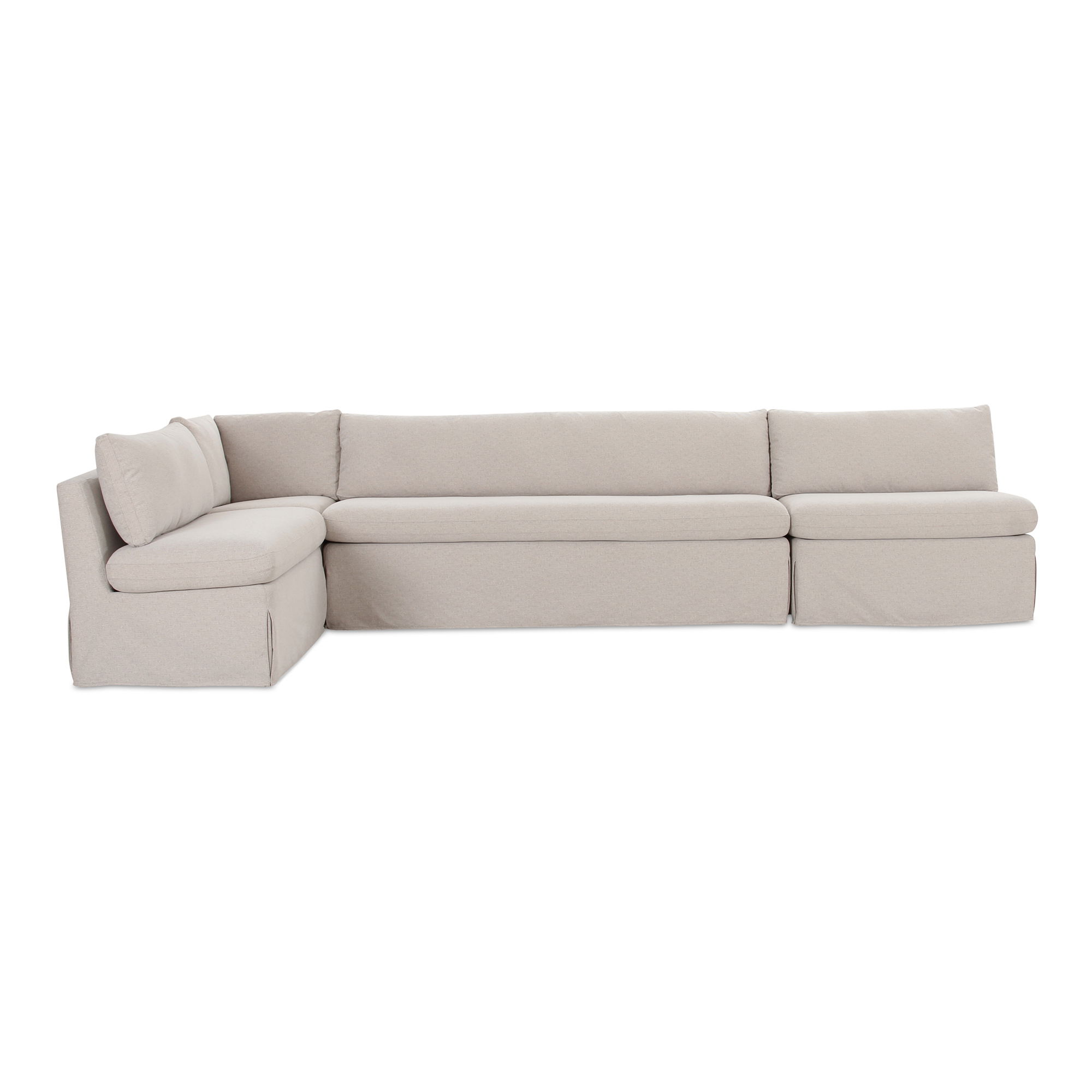 Fable Slipcover Dining Banquette L-shape Beige 139.5in large image 