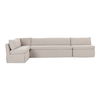 Fable Slipcover Dining Banquette L-shape Beige 139.5in thumbnail 0
