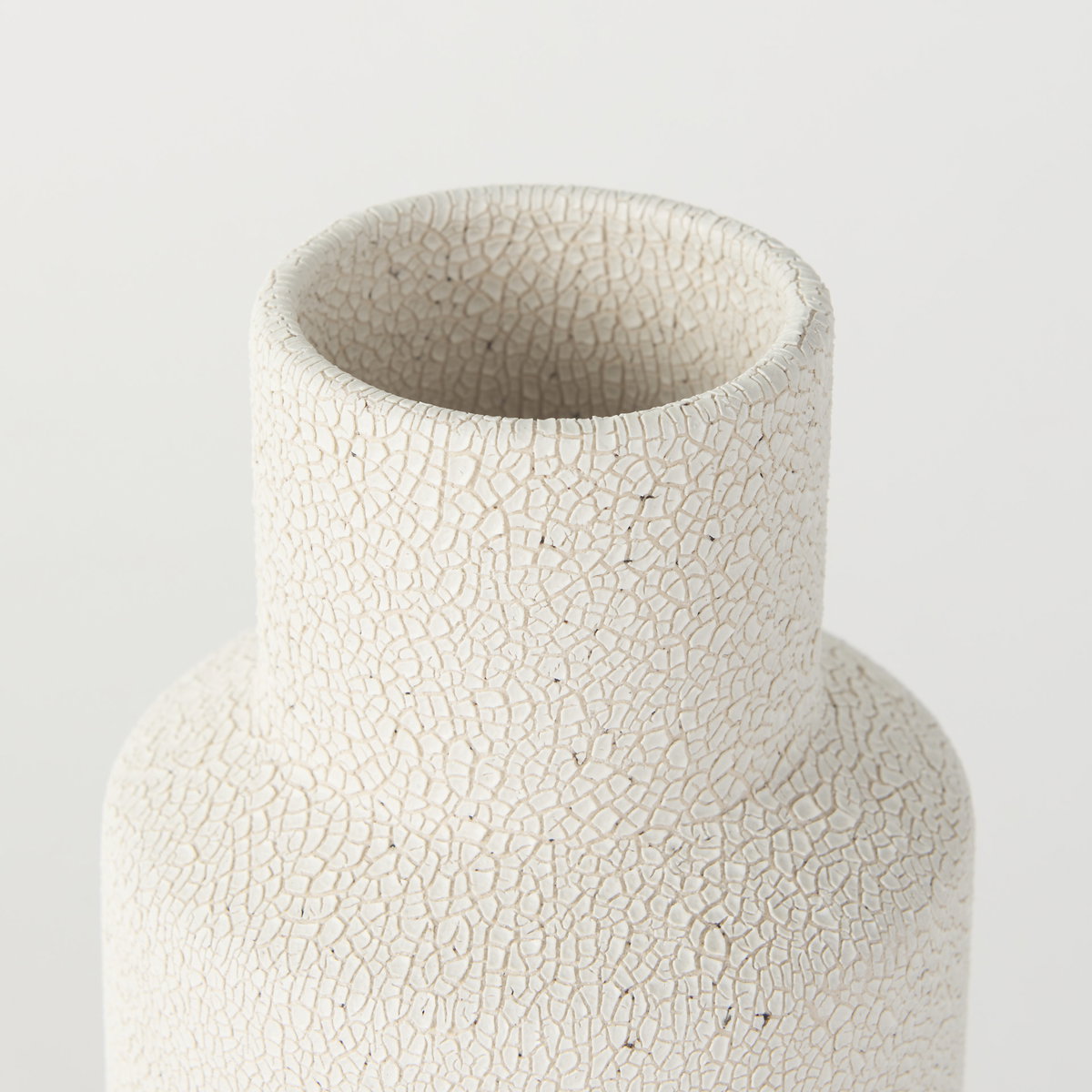 Salar  Cream Gourd Style Crackled Ceramic Vase, by Mercana, 4.53" length x 4.53" width x 11.02" height View 4