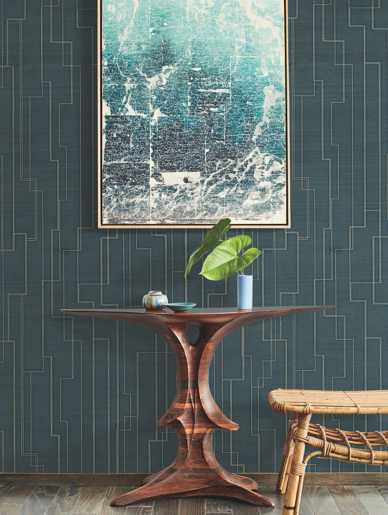 Inlay Line Peacock Wallpaper Inlay Line Peacock Wallpaper large image