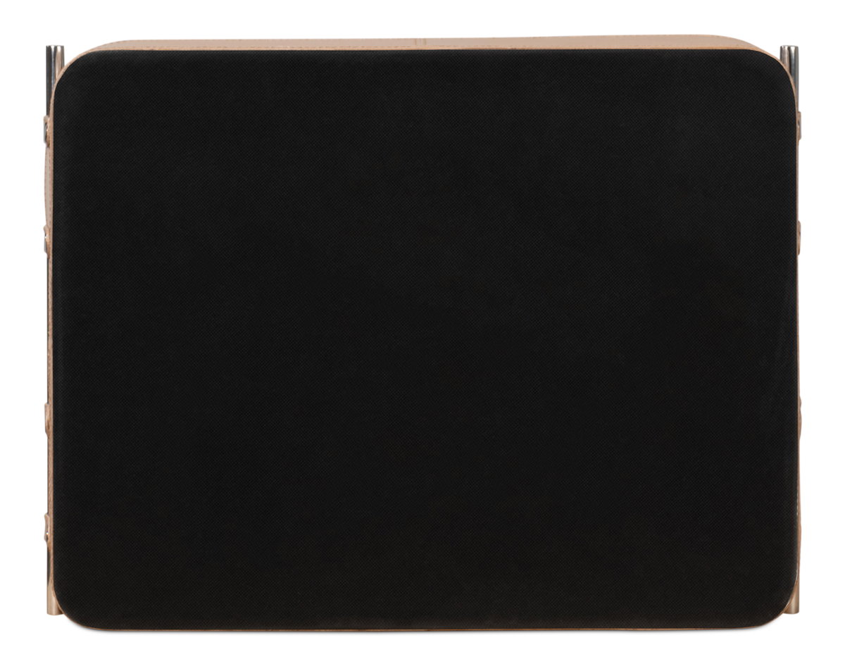 Safari Leather Tray  Mushroom, by Sarreid, 1'3" length x 1'7" width x 2" height View 3