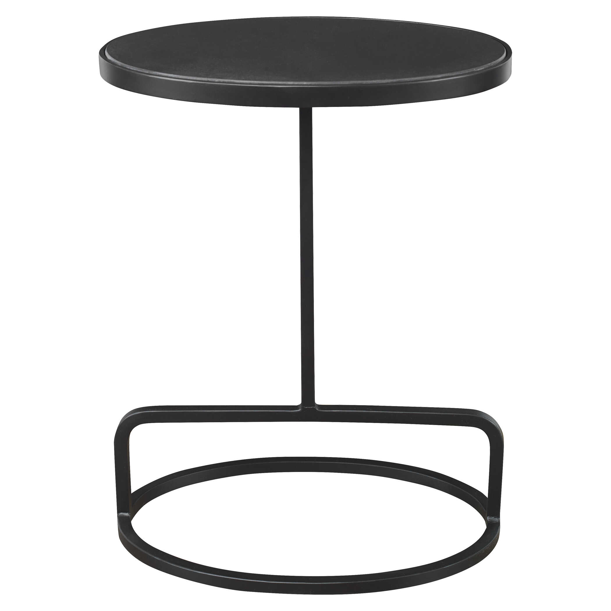 Jessenia Black Marble Accent Table large image 