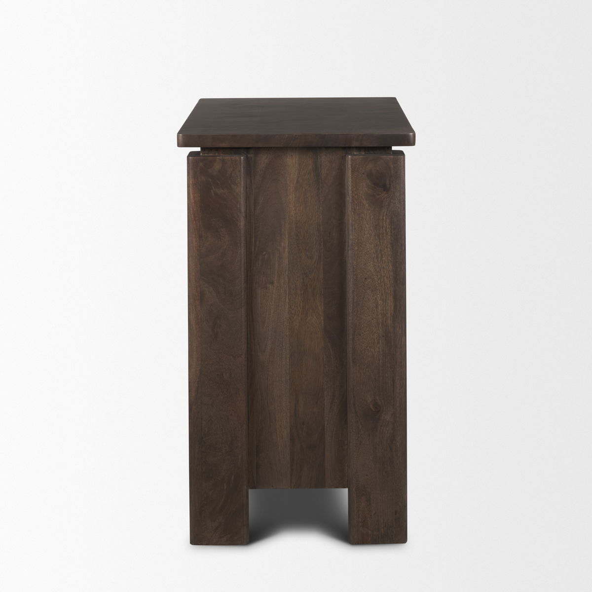 Wallen Solid Dark Brown Wood 3 Drawer Accent Cabinet, Cabinets & Chest by Mercana, 36" length x 18" width x 31" height View 4