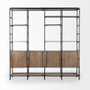 Darius 82L x 16.5W x 90H Medium Brown Wood and Metal Multi-Shelf Shelving Unit, Shelving & Bookcase by Mercana, 82" length x 16.5" width x 90" height thumbnail 5
