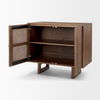Grier Medium Brown Wood with Cane 2 Door Accent Cabinet thumbnail 6