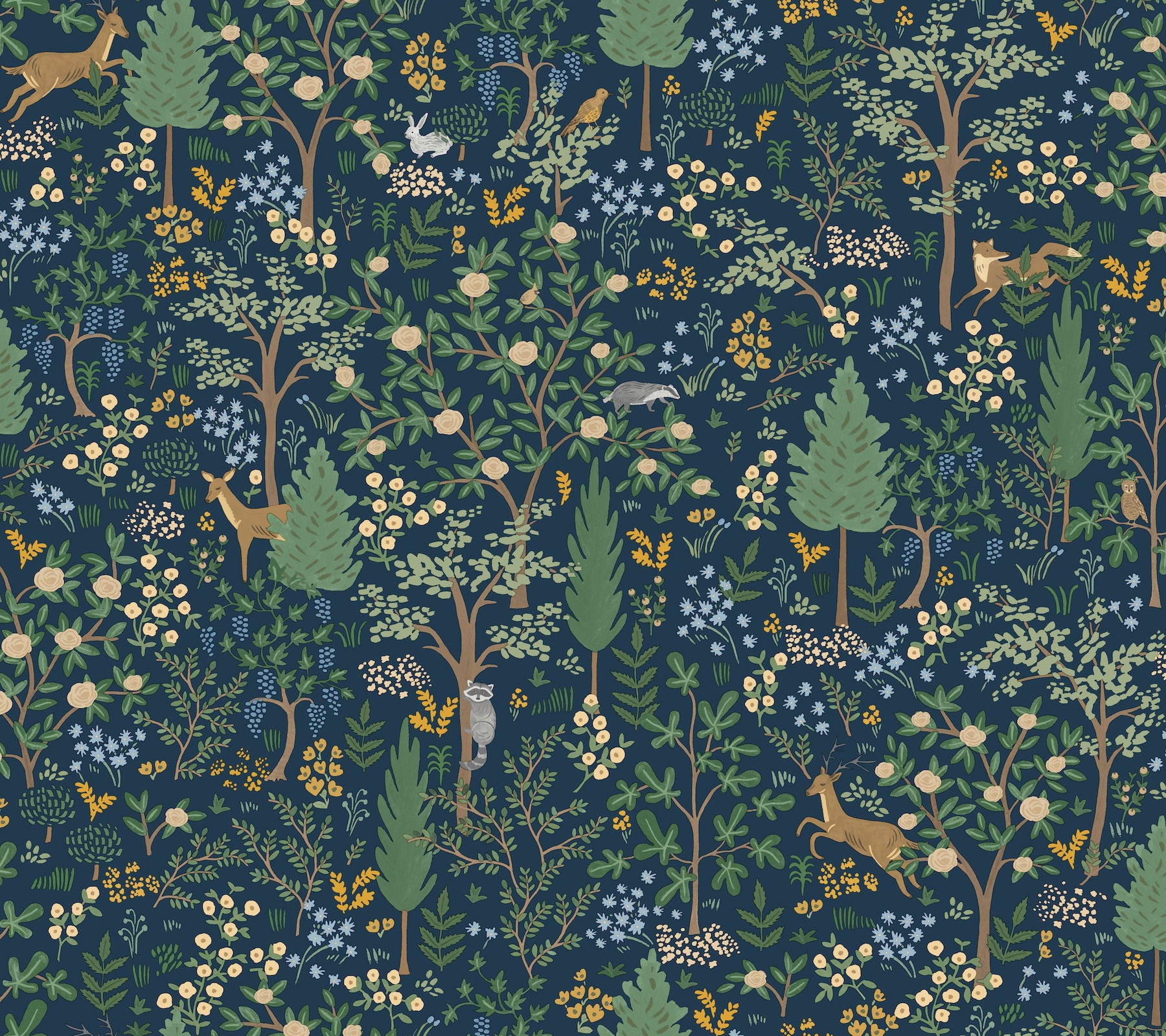 Woodland Navy Peel & Stick Wallpaper large image 