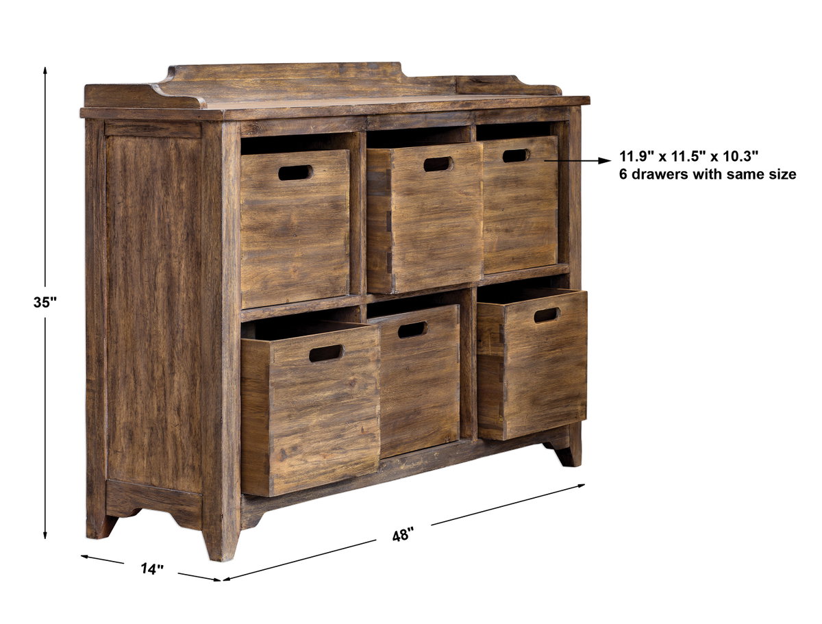 Ardusin Driftwood Hobby Cupboard, Cabinets & Chest by Uttermost, 48" width x 35" height x 14" depth View 3