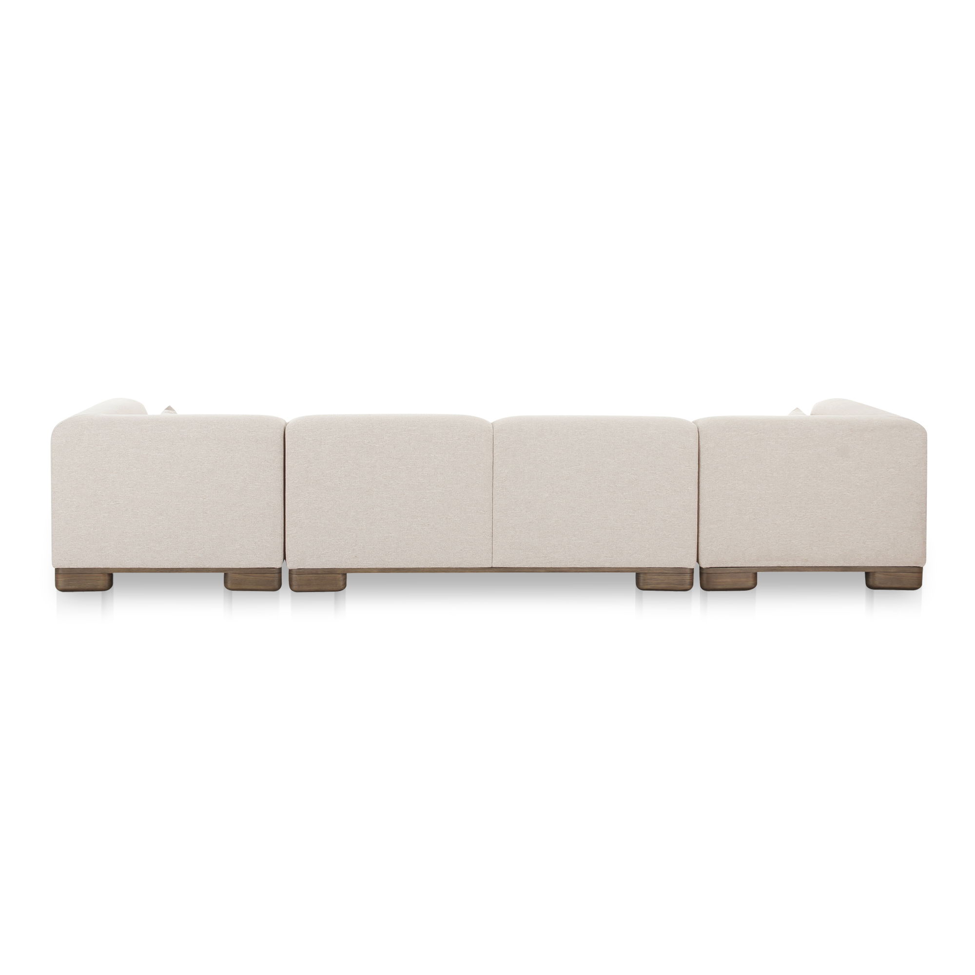 June U Shaped Modular Sectional Oatmeal, Sectional Sofa by Moe's Home, 150" width x 30" height x 110" depth View 4