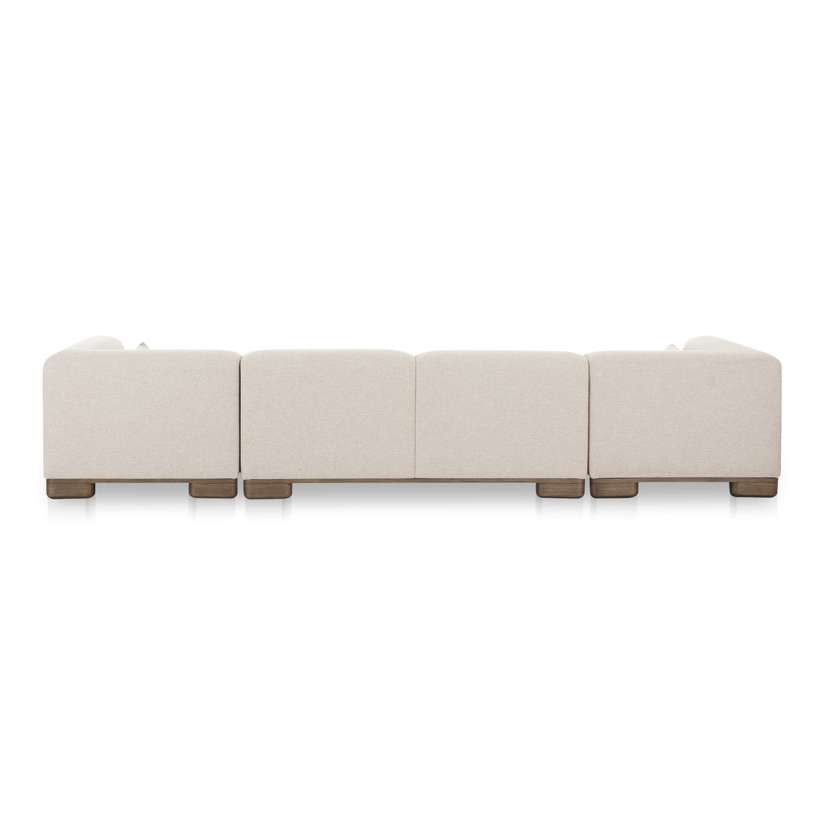June U Shaped Modular Sectional Oatmeal, Sectional Sofa by Moe's Home, 150" width x 30" height x 110" depth View 4
