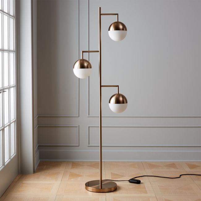 Online Designer Combined Living/Dining Orbs Champagne Floor Lamp