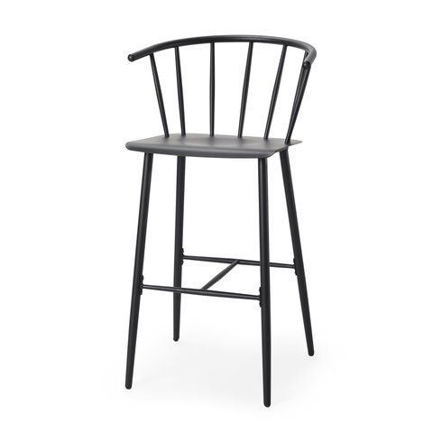 Colin Backless 42.1in Seat Counter Stool | Black Metal with Arm