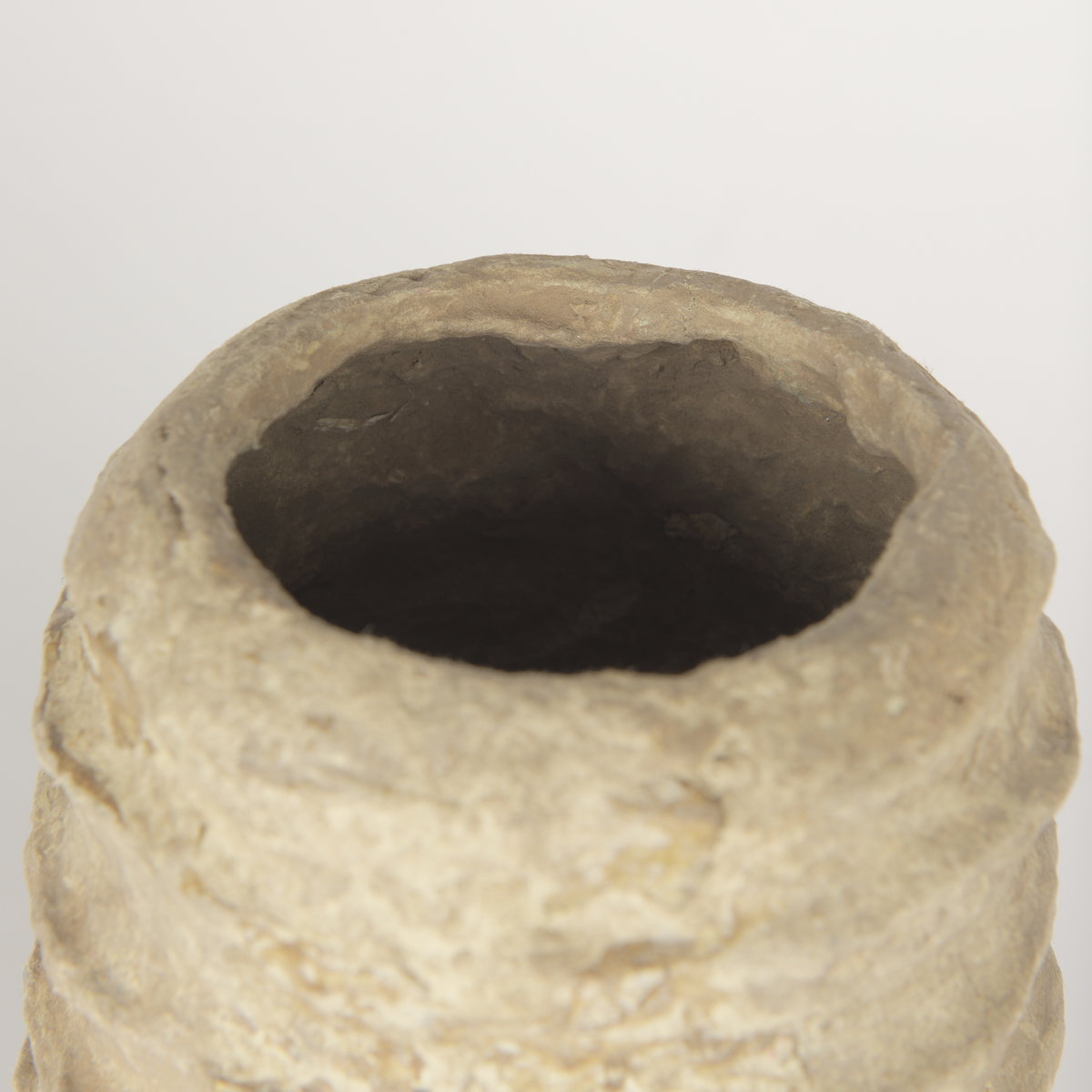 Kamli Small Beige Paper Mache Vase, by Mercana, 5" length x 5" width x 12" height View 7