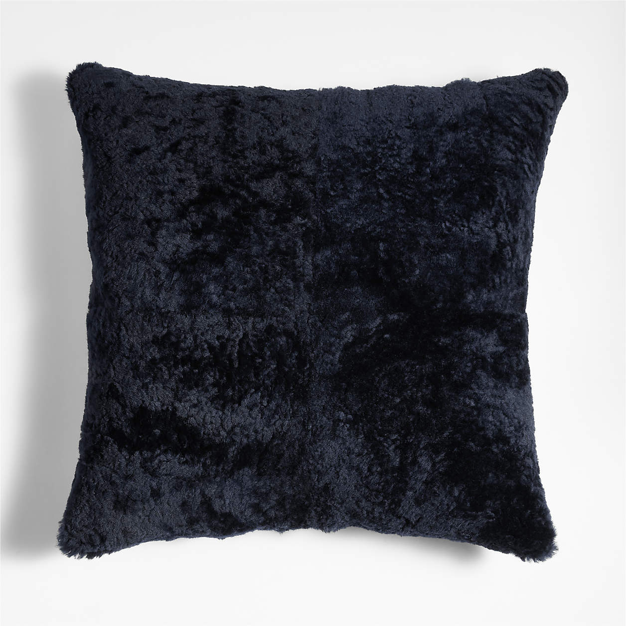 Online Designer Other Malmo Shearling 20"x20" Deep Indigo Blue Throw Pillow with Down-Alternative Insert