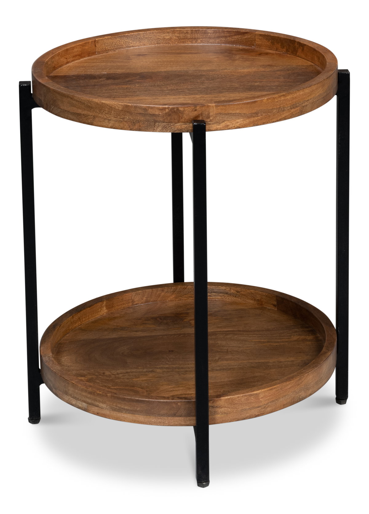 Profile Round End Table, by Sarreid, 1'10" length x 1'10" width x 2' height View 9