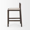 Sam Dark Brown Wood with Cream Fabric Counter Stool thumbnail 2