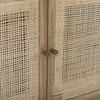 Grier 65' Light Brown Wood with Cane Media Console, by Mercana, 65" length x 18.75" width x 23" height thumbnail 9