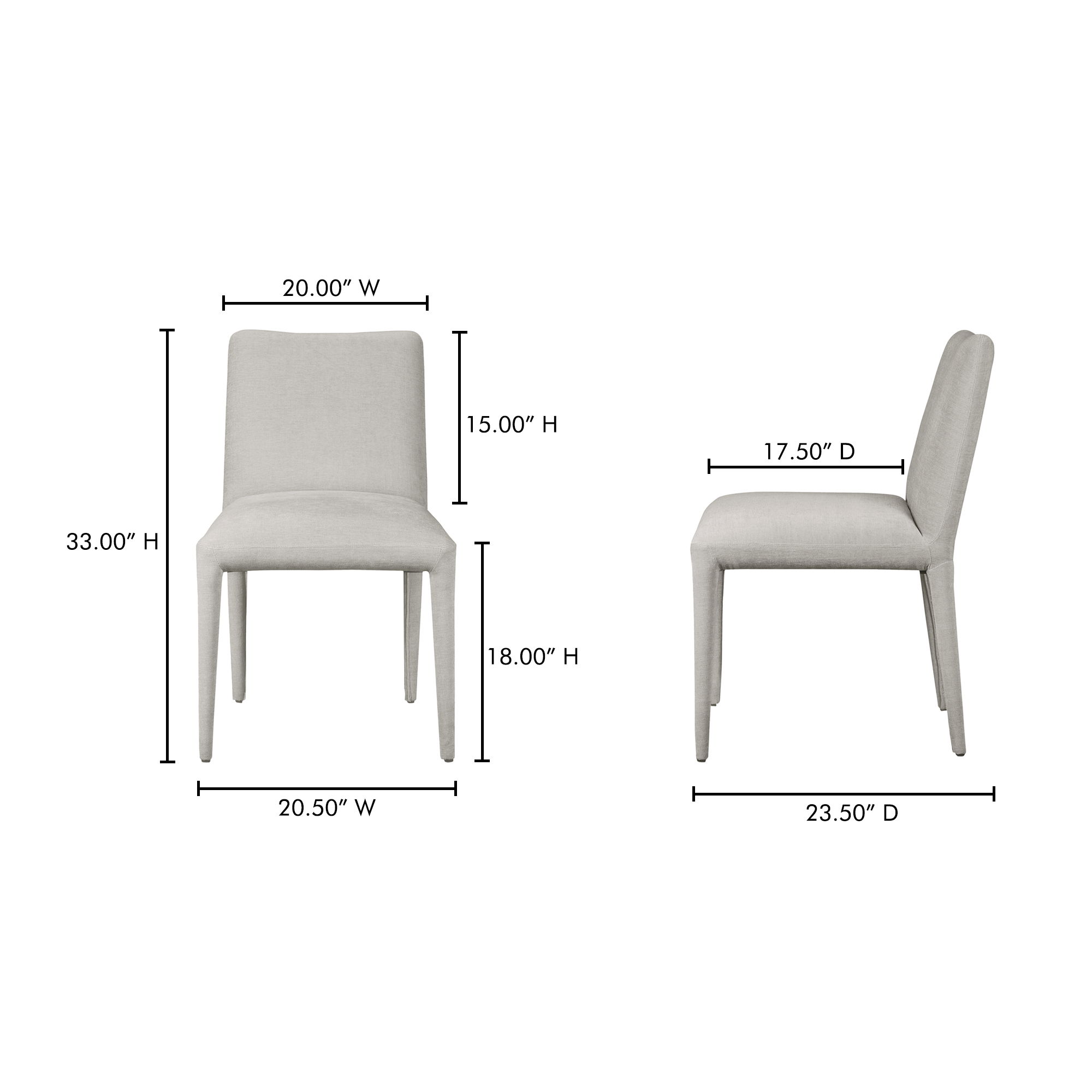 Calla Dining Chair Light Grey - Set Of Two large image 