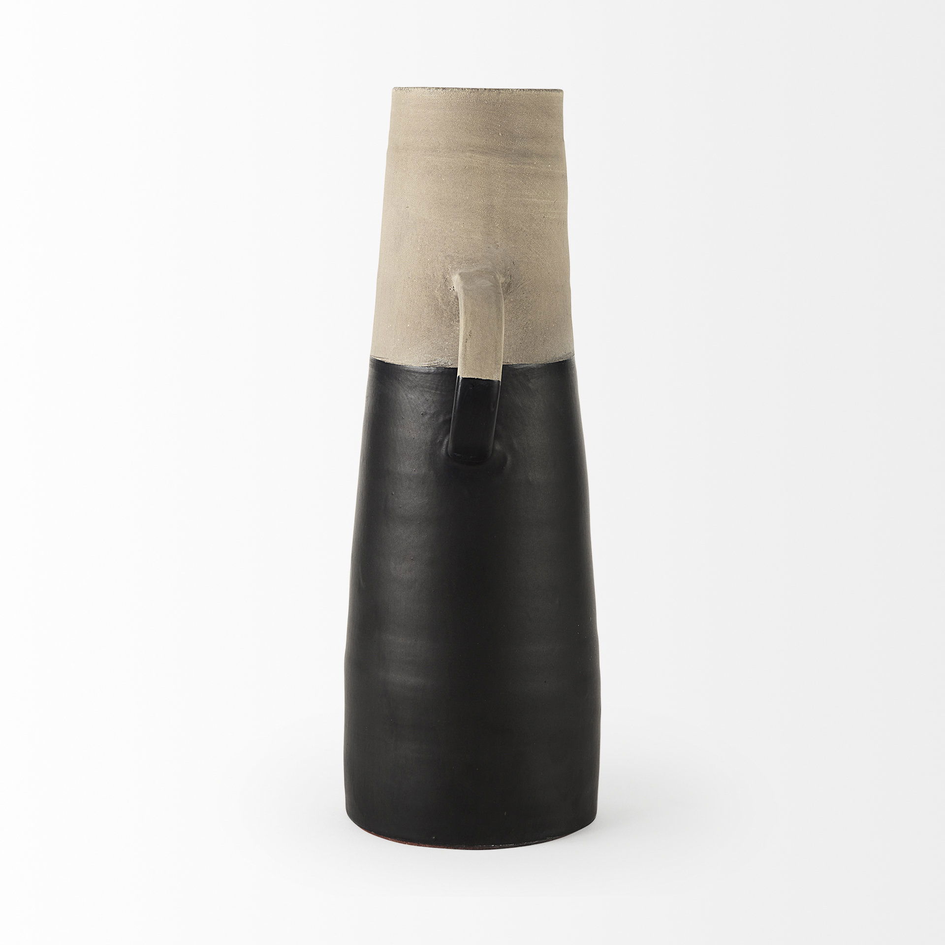 Garand Large 18.8H Two-Toned Black/Natural Ceramic Jug large image 