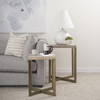 Faye (Set of 2) 19L x 19W x 26H Beige Finished Wood with Gold Metal Base Accent Tables, Side & End Table by Mercana, 19" length x 19" width x 26" height thumbnail 4