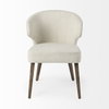 Niles Wingback Dining Side Chair | Cream Fabric with Medium Brown Wooden, Dining Chair by Mercana, 22.5" length x 24.5" width x 32" height thumbnail 5