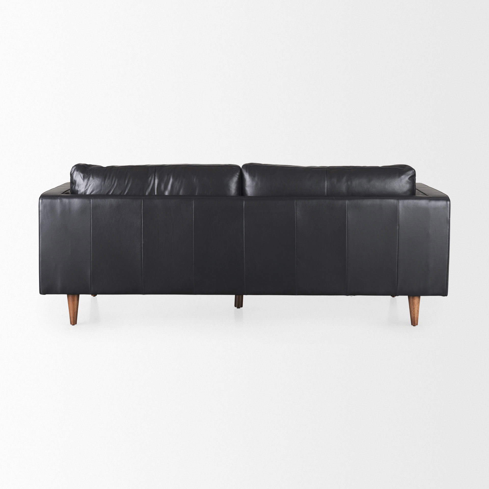 Svend  Black Leather Sofa, Sofas & Sectional by Mercana, 88" length x 38" width x 34" height View 7