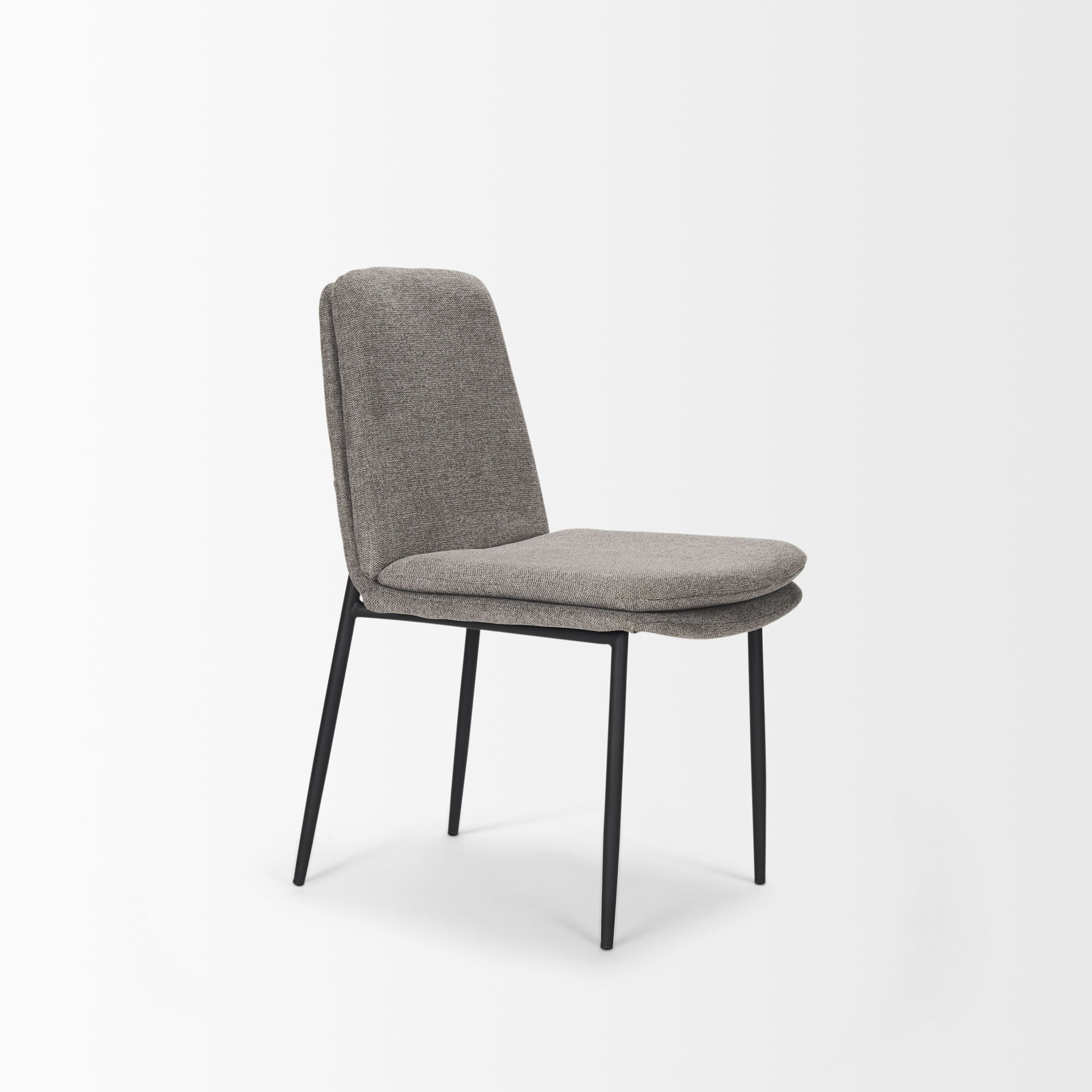 Eve Dining Chair with Gray Fabric & Matte Black Metal large image 