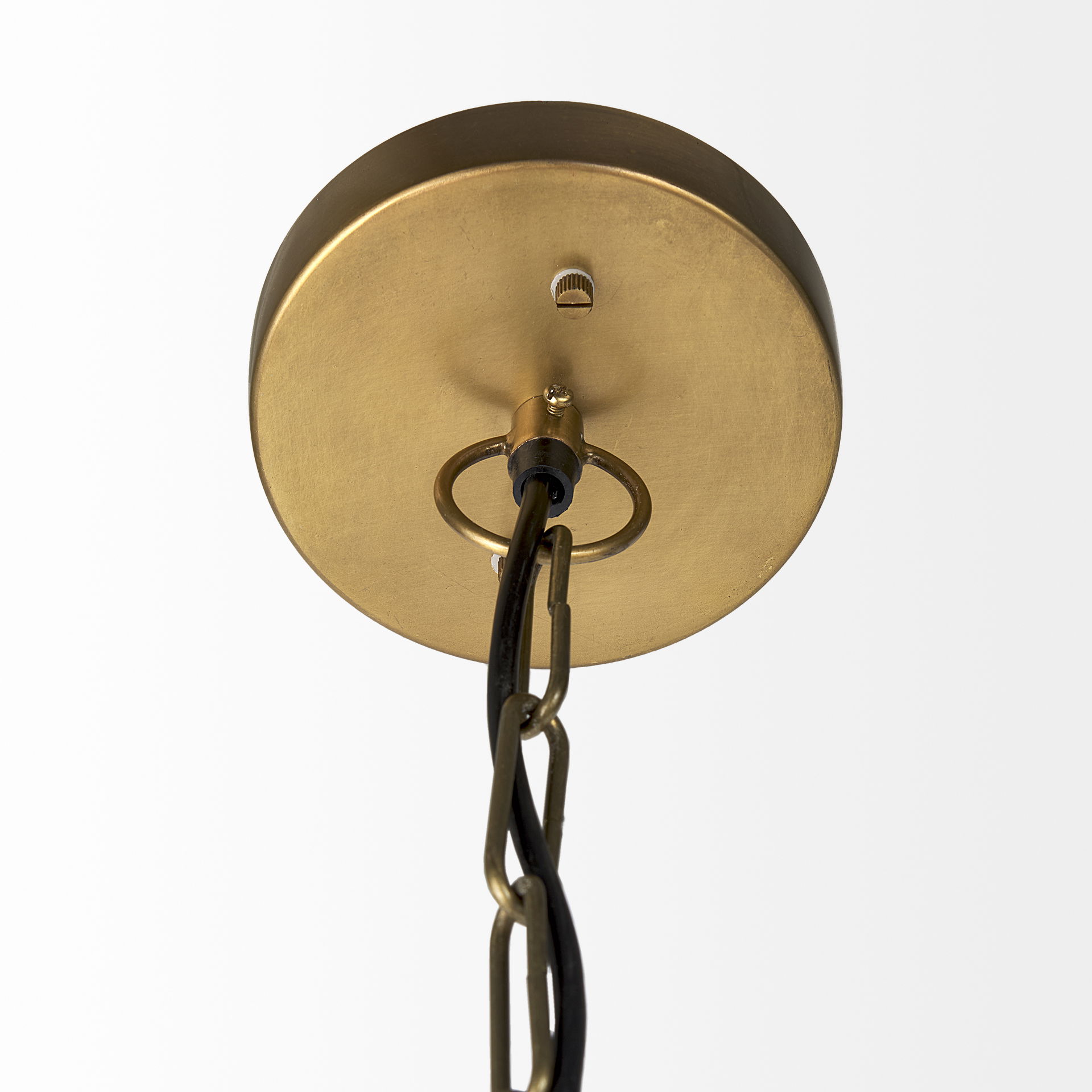 Fenton   Black with Antiqued Gold Accents Pendant Light, by Mercana, 18" length x 18" width x 23" height View 6