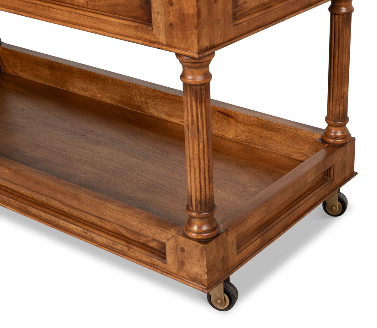 Capital Serving Cart  Fruitwood Finish, by Sarreid, 1'7" length x 4'4" width x 3'3" height View 7