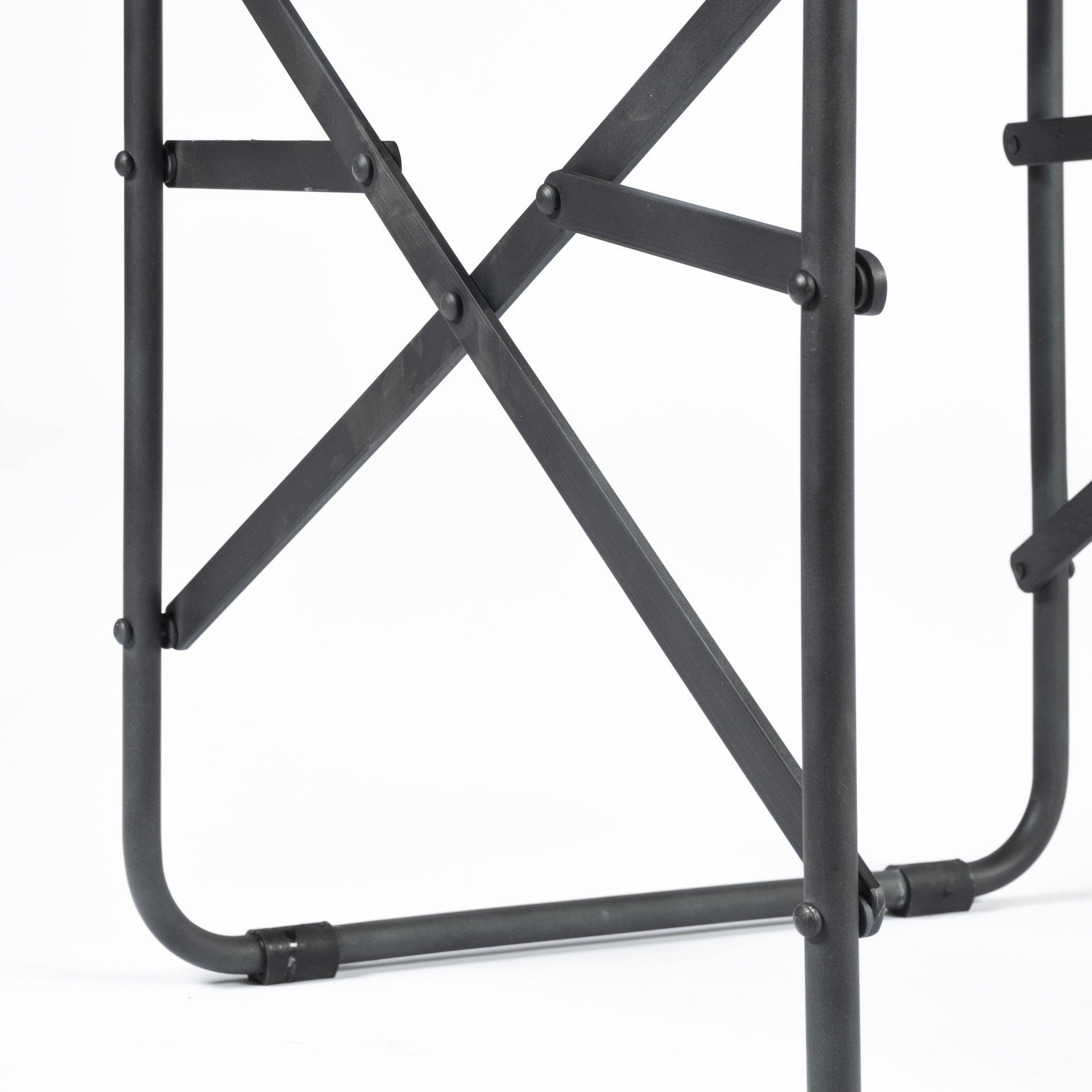 Direttore Black Iron Frame Black Leather Dining Chair, by Mercana, 19.25" length x 20" width x 31" height View 14