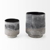 Squally  Black/Brown Glass Ombre Textured Small Vase, by Mercana, 6.02" length x 6.02" width x 6.42" height thumbnail 4