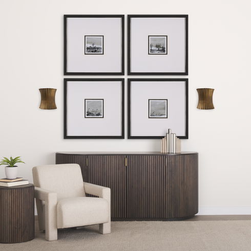 Letitia  Gold Hammered Metal Fan Wall Sconce