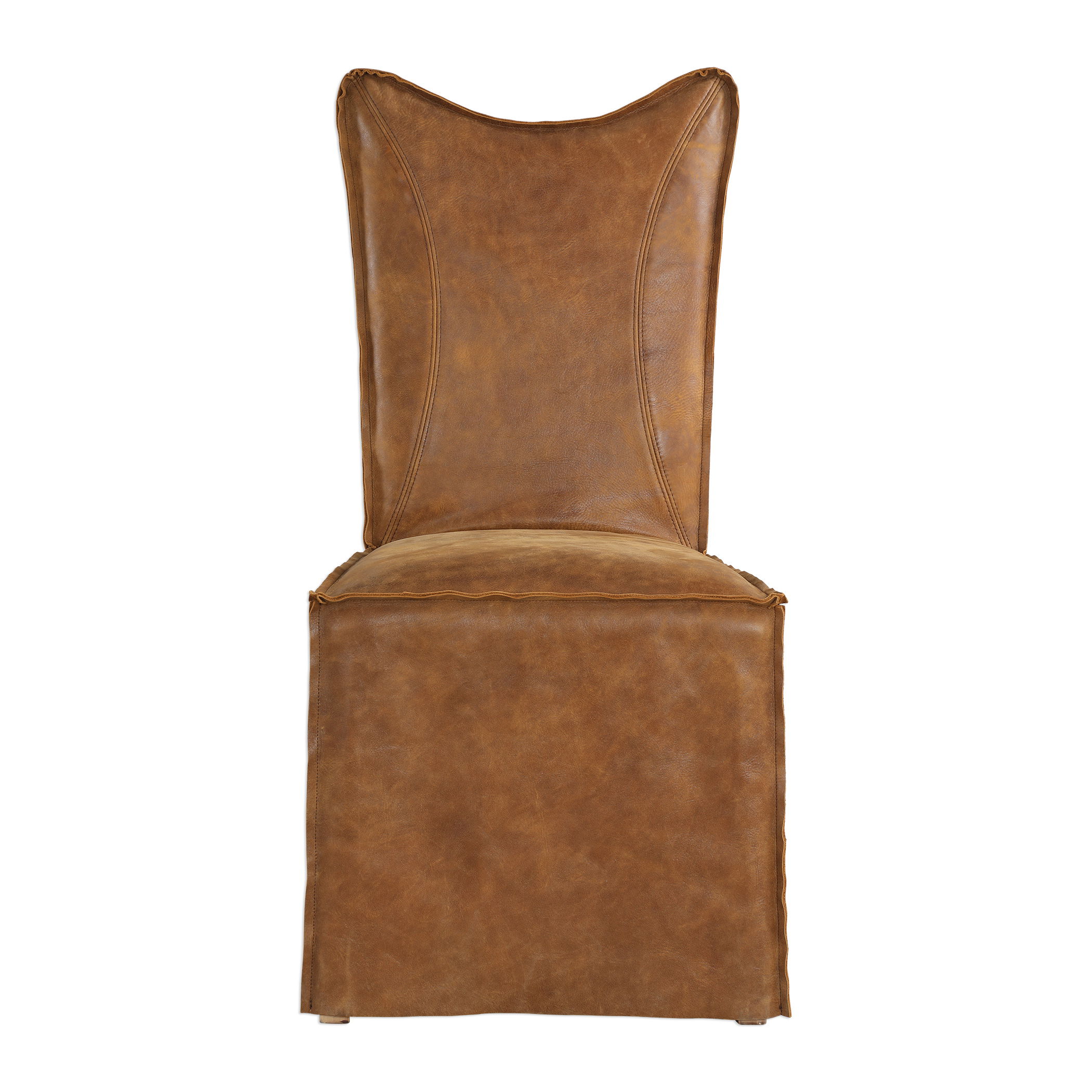 Delroy Armless Chairs, Cognac, Set Of 2 large image 