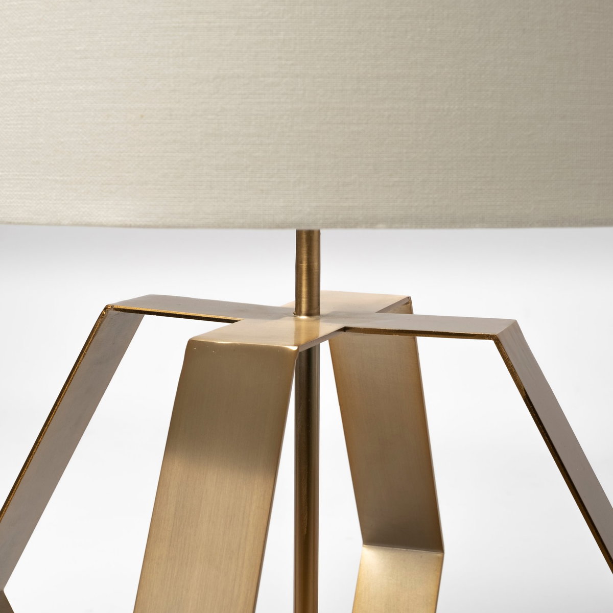 Edwards (26'H) Gold Metal Base with Cream Fabric Shade Table Lamp, by Mercana, 17" length x 17" width x 26.5" height View 8