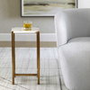 Affinity White Marble Accent Table, Side & End Table by Uttermost, 12.5" width x 22" height x 11" depth thumbnail 4