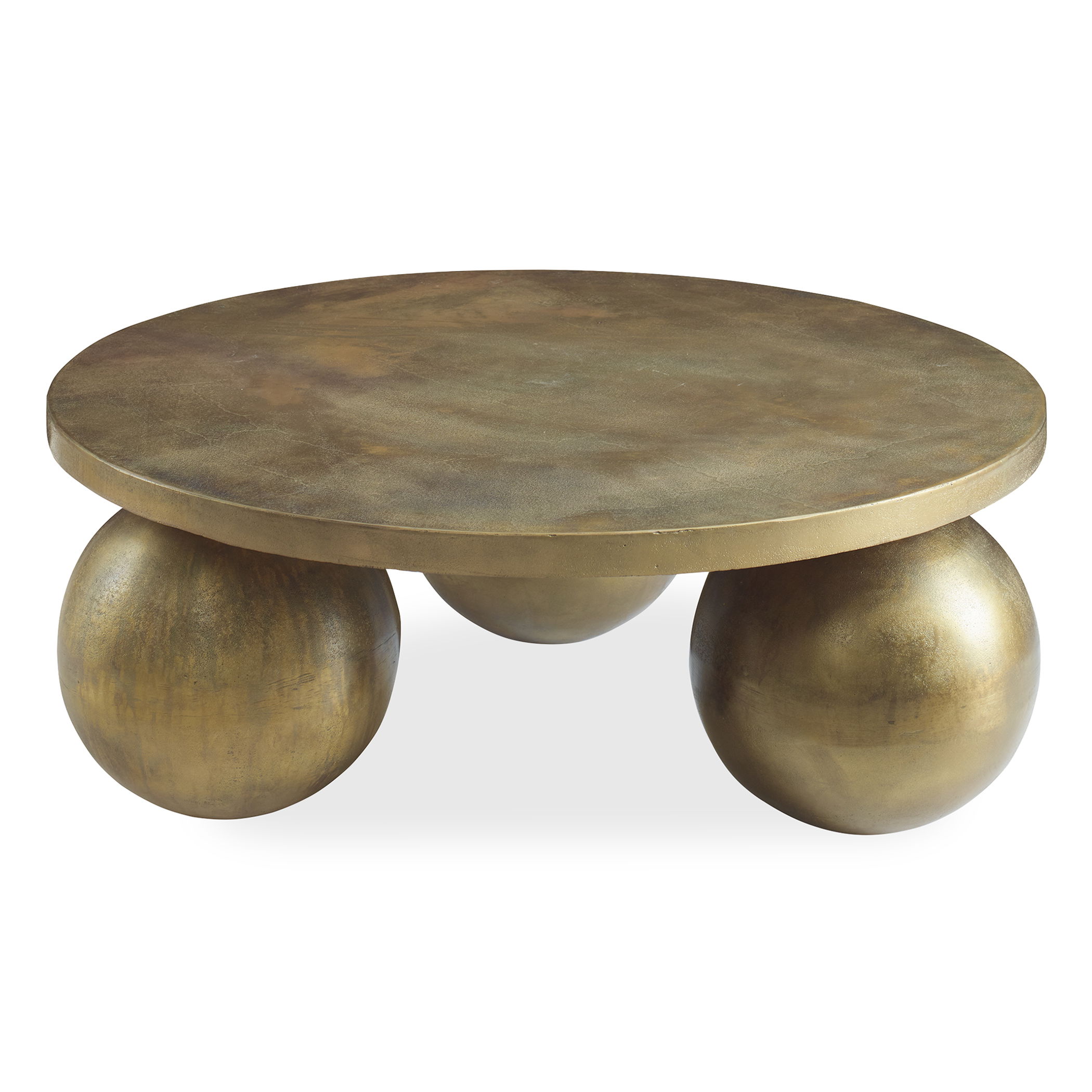 Triplet Antique Brass Coffee Table large image 