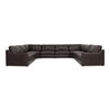 Thurlow U Shaped Modular Sectional With Arms Espresso Brown Leather thumbnail 0