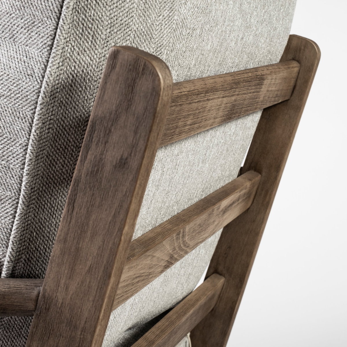 Olympus VI Frost Grey Fabric Wrapped Wooden Frame Accent Chair, by Mercana, 28" length x 31" width x 32" height View 8