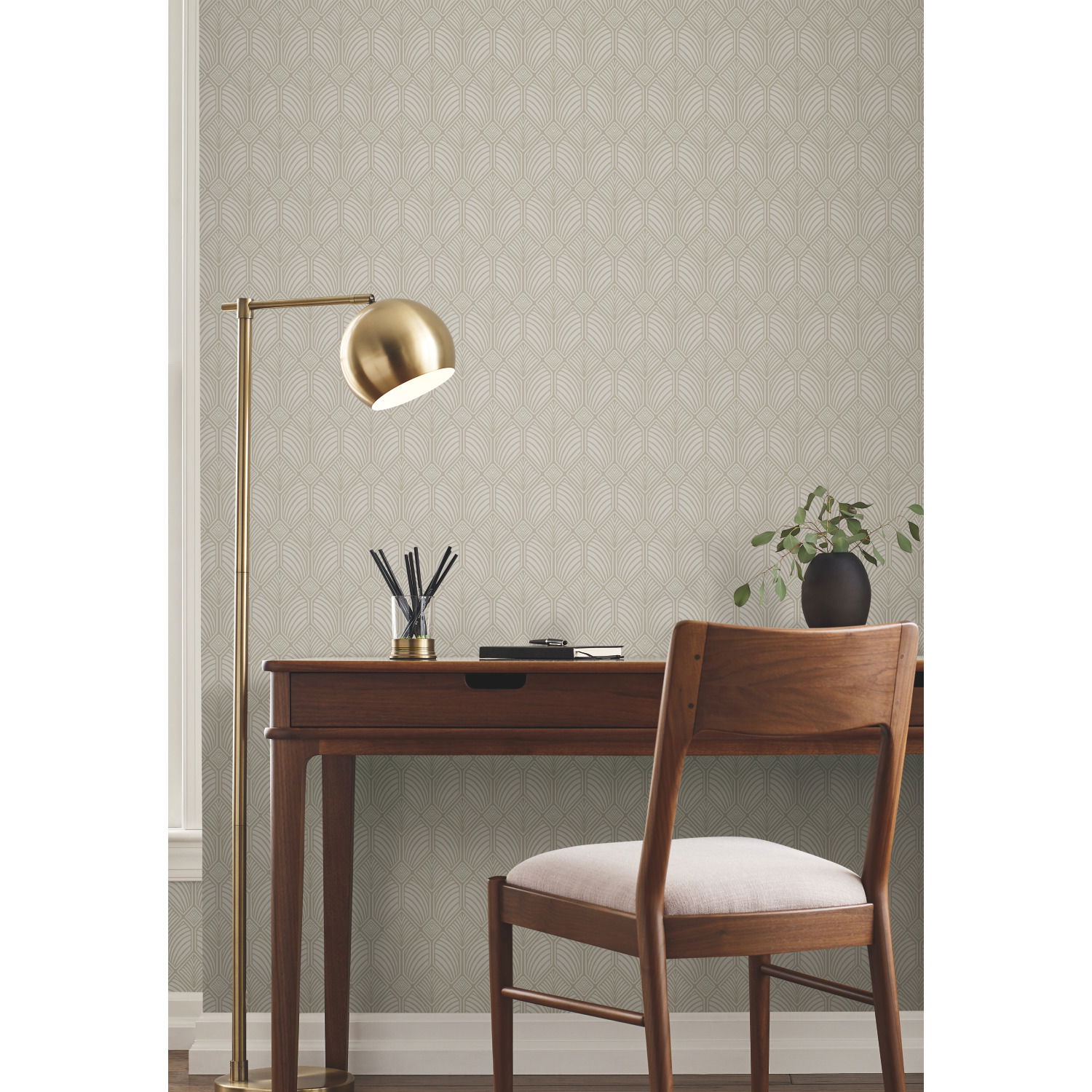 Craftsman Taupe Wallpaper, by York Wall, 27' length x 2'3" width x 0.02" depth View 2