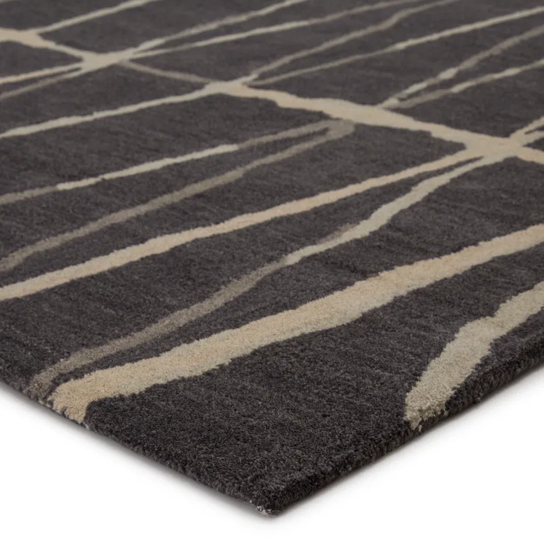 Turin Hand-Tufted Gray/Cream Area Rug large image 
