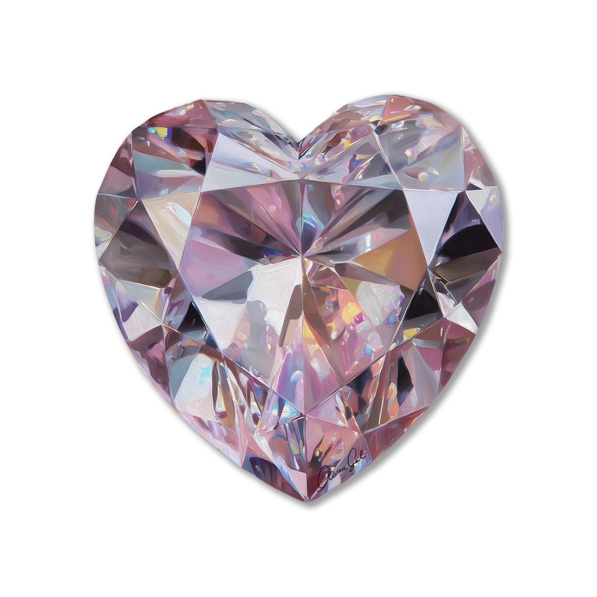 Pink Diamond Heart (No Embellishment), by Oliver Gal,  20x20 View 1