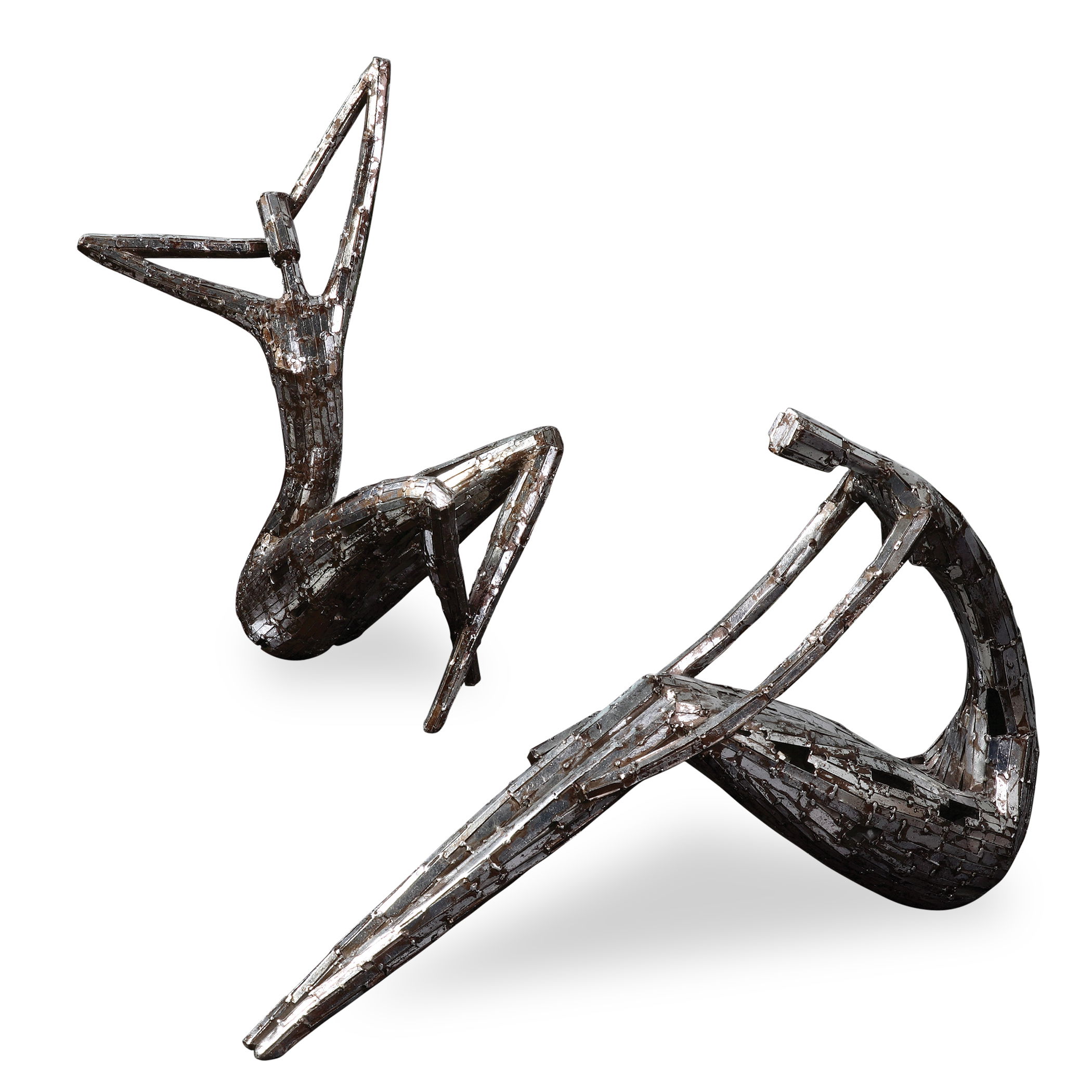 Dahy Antique Silver Statues, Set/2 large image 