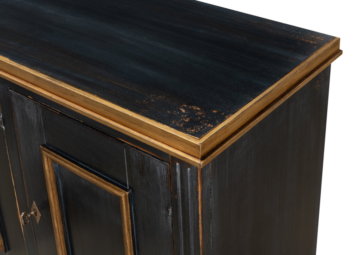 Louis Xvi Buffet Powder Black W/Gold, by Sarreid, 1'6" length x 5' width x 2'10" height View 6