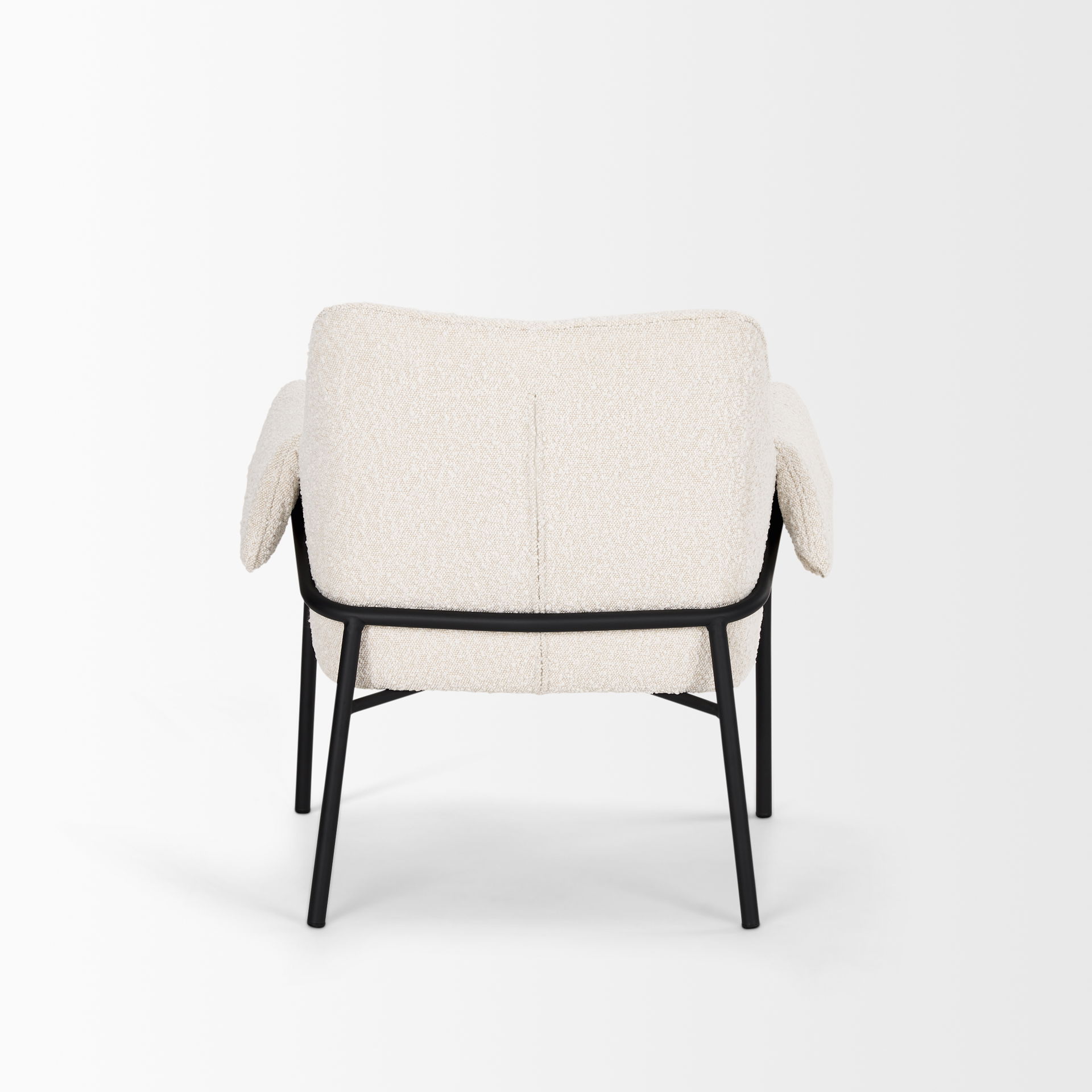Brently Accent Chair with Cream Boucle Fabric & Matte Black Metal Legs large image 
