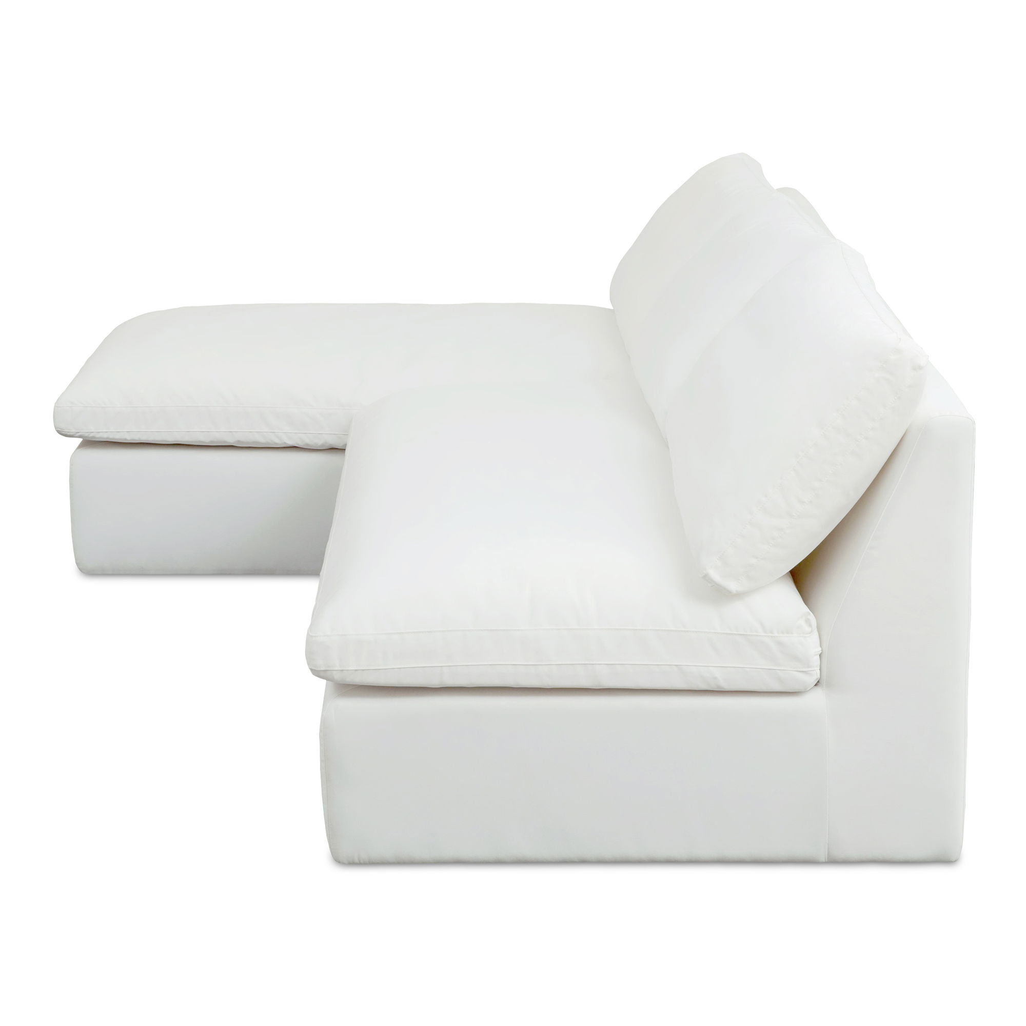 Miles Outdoor Modular 2 Piece White, Outdoor Furniture by Moe's Home, 9'6" width x 2'11.8" height x 5'5" depth View 4