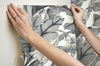 Banana Leaf White & Black Peel & Stick Wallpaper thumbnail 6