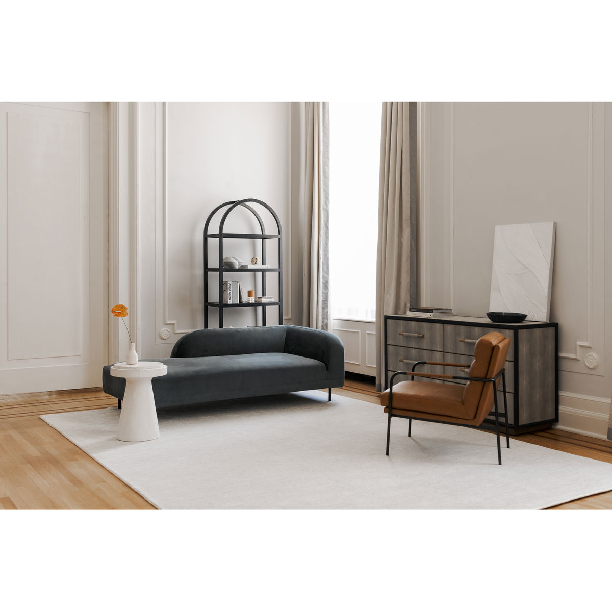 Book Accent Table White, Side & End Table by Moe's Home, 16" width x 21" height x 16" depth View 6