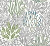 Coral Leaves Blue & Green Wallpaper, by York Wall, 27' length x 2'3" width x 0.02" depth thumbnail 1
