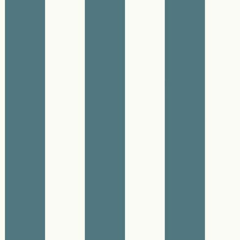 Awning Stripe Blue & White Wallpaper