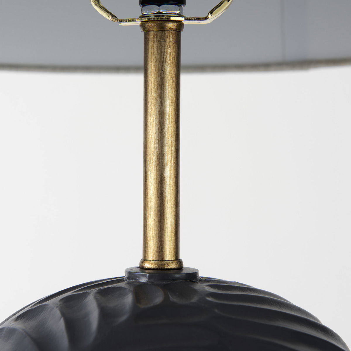Quinn  Navy Base with Beige Fabric Shade Table Lamp, by Mercana, 18" length x 18" width x 28.75" height View 7